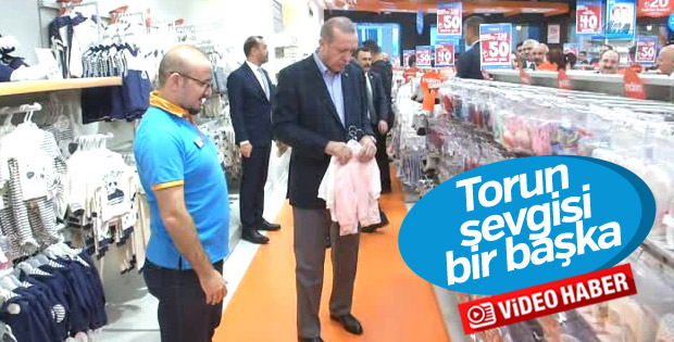 Cumhurbaşkanı Erdoğan torunu için alışveriş yaptı