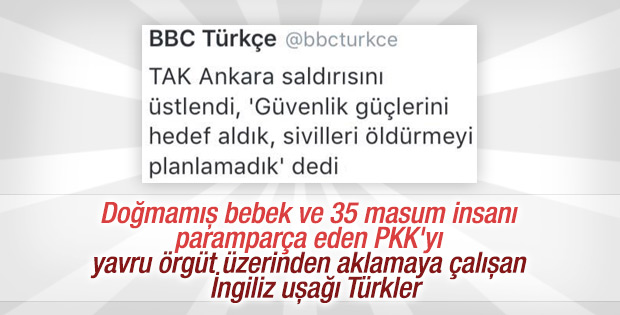 BBC PKK'yı TAK üzerinden aklamaya çalıştı
