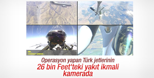 Türk F-16'larının 26 bin Feet'teki yakıt ikmali