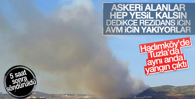 İstanbul'daki askeri arazilerde iki ayrı yangın