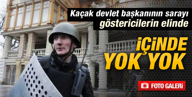 Yanukoviç'in sarayı göstericilerin elinde