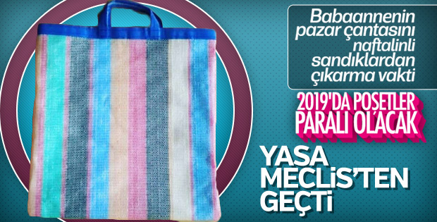 Plastik poşete ücret getiren yasa TBMM'den geçti