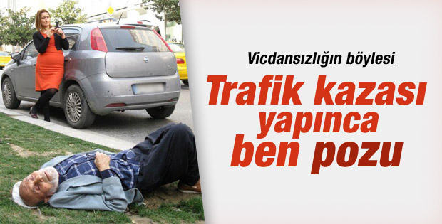 Yayaya çarpan kadın sürücü cep telefonuyla oynadı İZLE