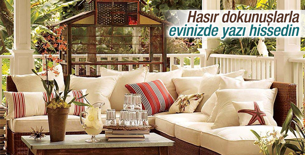 Ev dekorasyonuna hasır dokunuşlar