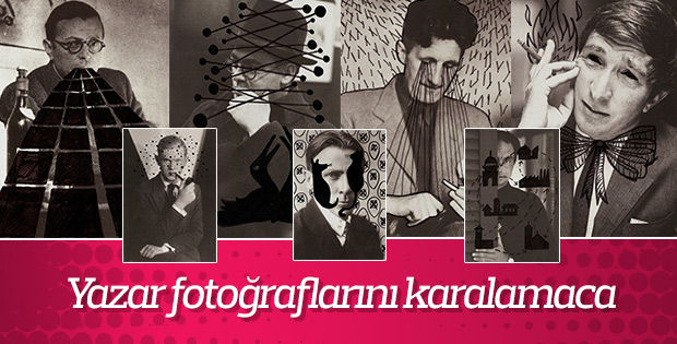 Yazar fotoğrafları üzerine karalama çalışması