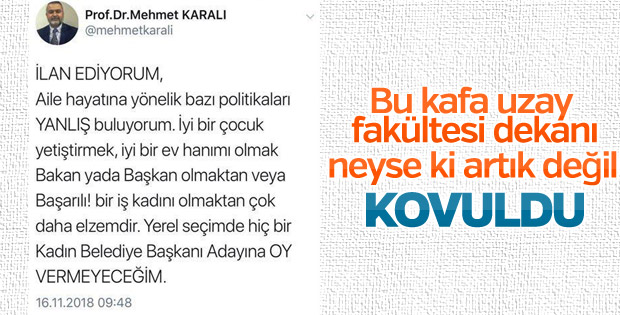 Kadın düşmanı profesör istifa ettim diyor