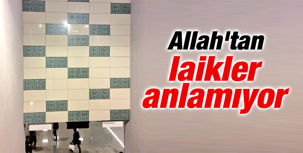 Yenikapı Marmaray İstasyonu duvarına Kelime-i Tevhid