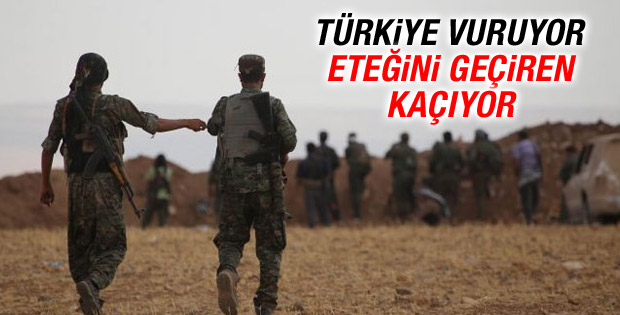 TSK'nın vurduğu YPG kaçıyor