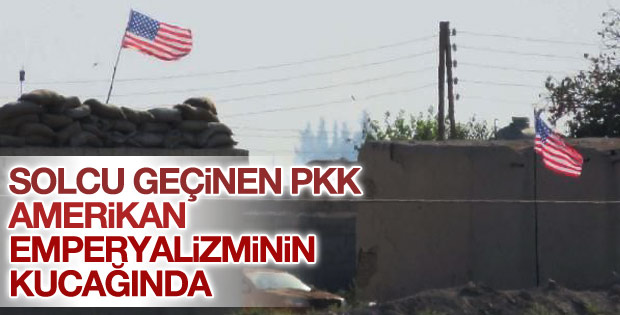 Tel Abyad'da YPG Amerikan bayrağı açıyor