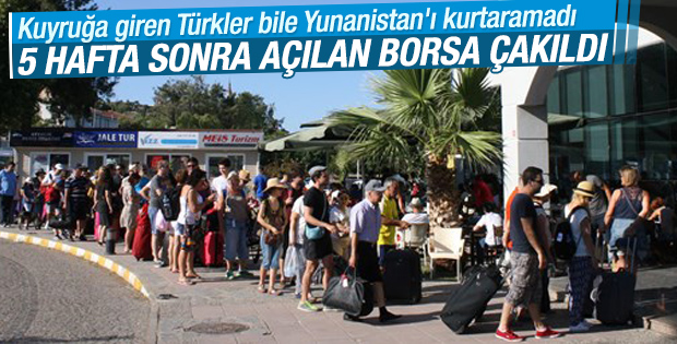 5 haftanın ardından açılan Yunan borsası çakıldı