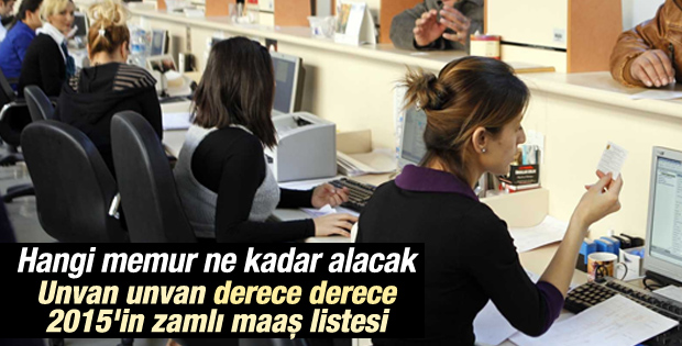 2015 zamlı memur maaşları belli oldu