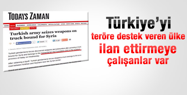 Today's Zaman Türkiye'yi terör destekçisi gibi gösterdi