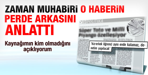 Zaman muhabiri kızlı erkekli haberi için açıklama yaptı