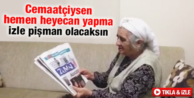 Zaman gazetesini yere fırlatan teyze