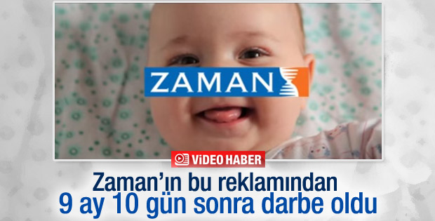 Zaman gazetesinin reklamında 15 Temmuz mesajı