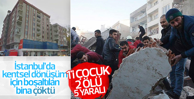 Zeytinburnu'nda bina çöktü