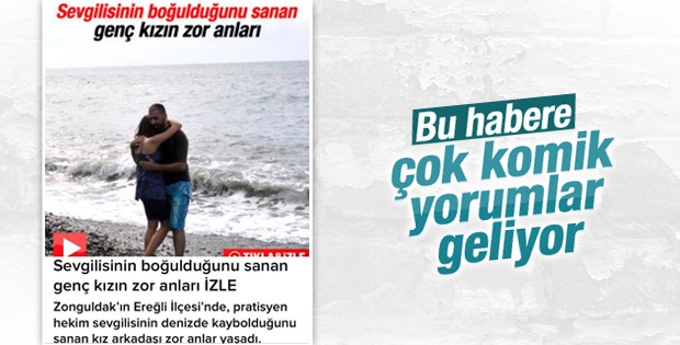 Sevgilisinin boğulduğunu sanan genç kızın zor anları İZLE