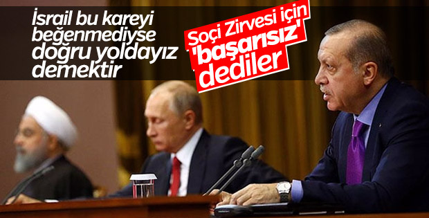 İsrail Soçi Zirvesi'nden memnun değil