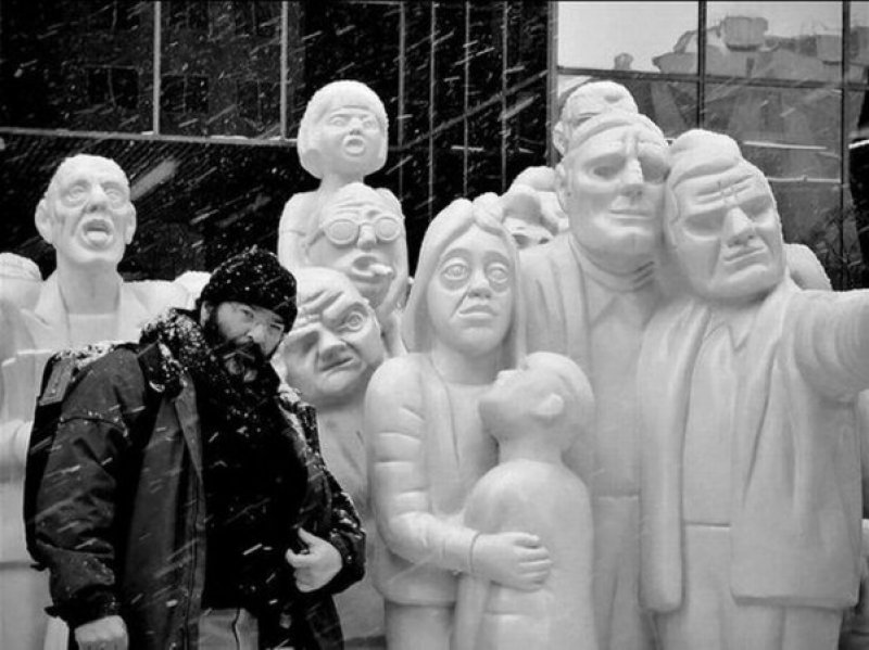 Kardan yapılan ilginç heykeller 