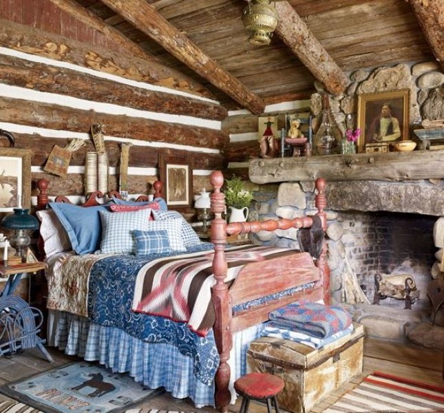 Rustik yatak odası dekorasyonu
