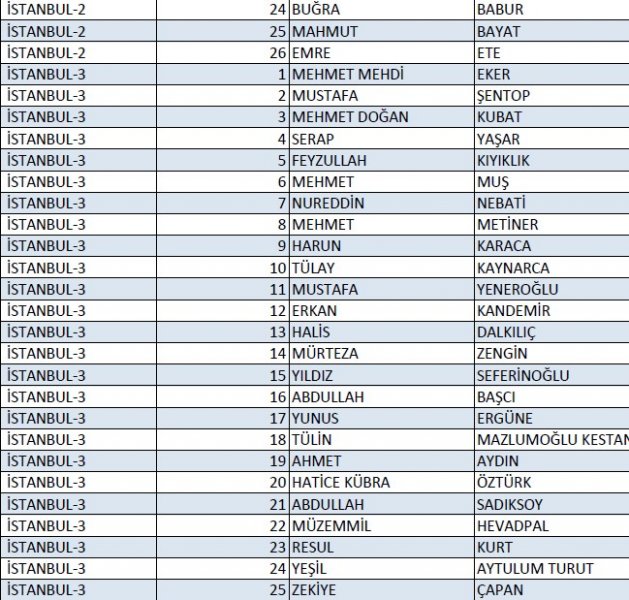 AK Parti'nin 1 Kasım milletvekili aday listesi