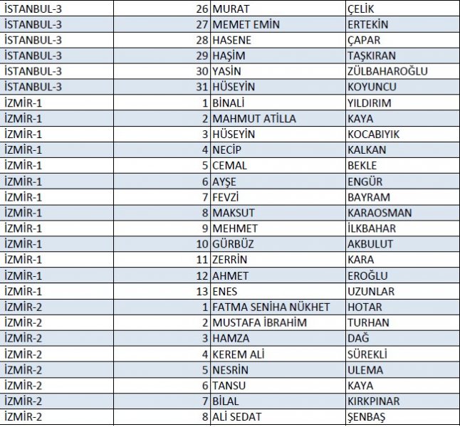 AK Parti'nin 1 Kasım milletvekili aday listesi