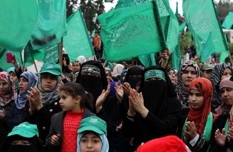 Hamas'ın kuruluşunun 27. yıl dönümü yürüyüşü