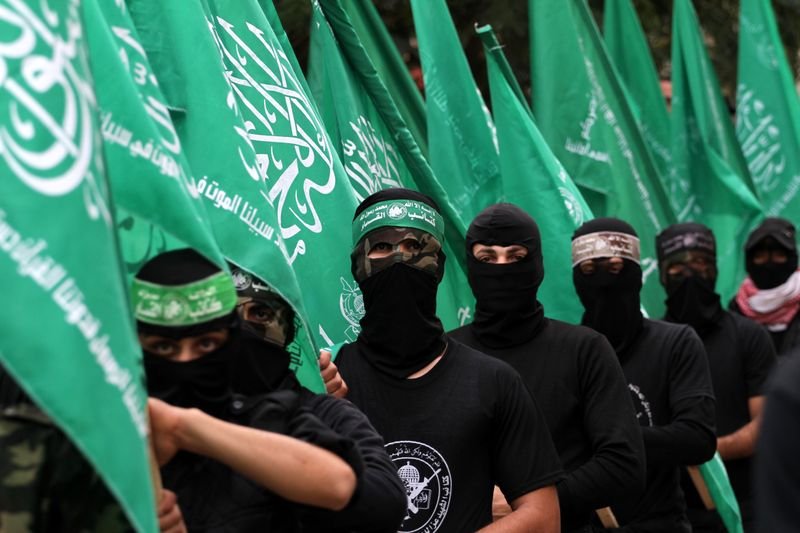 Hamas'ın kuruluşunun 27. yıl dönümü yürüyüşü