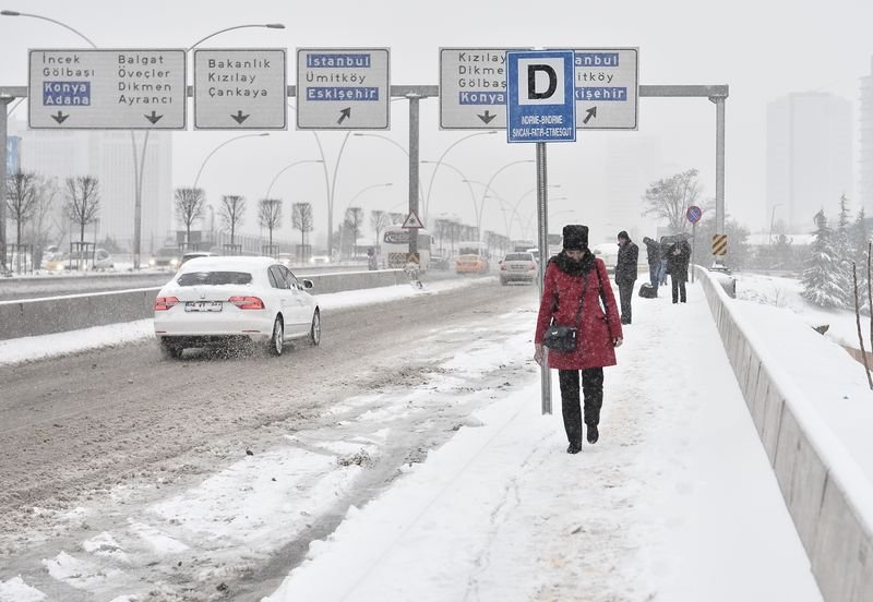 Ankara'da yoğun kar yağışı 