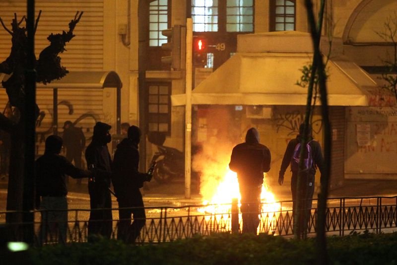 Yunanistan'da Çipras protestosu