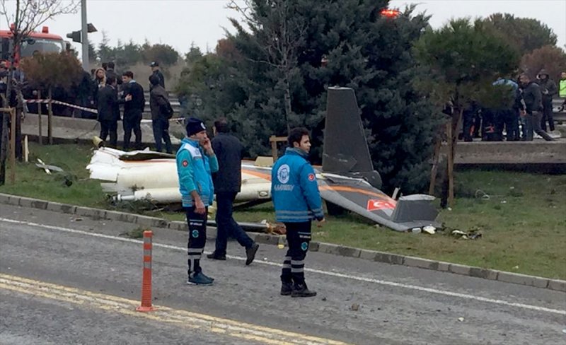 Büyükçekmece'deki helikopter kazasından görüntüler