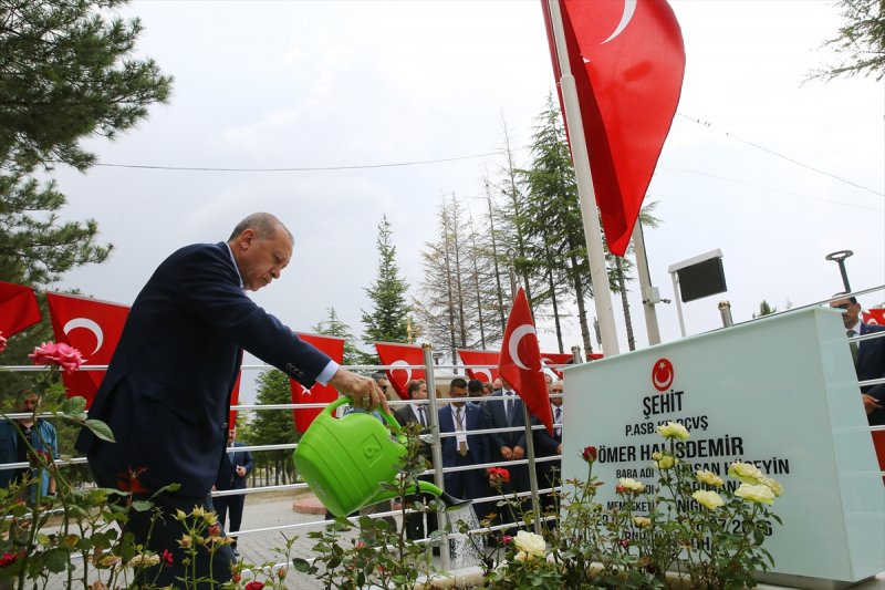 Cumhurbaşkanı,  Ömer Halisdemir'in kabrini ziyaret etti