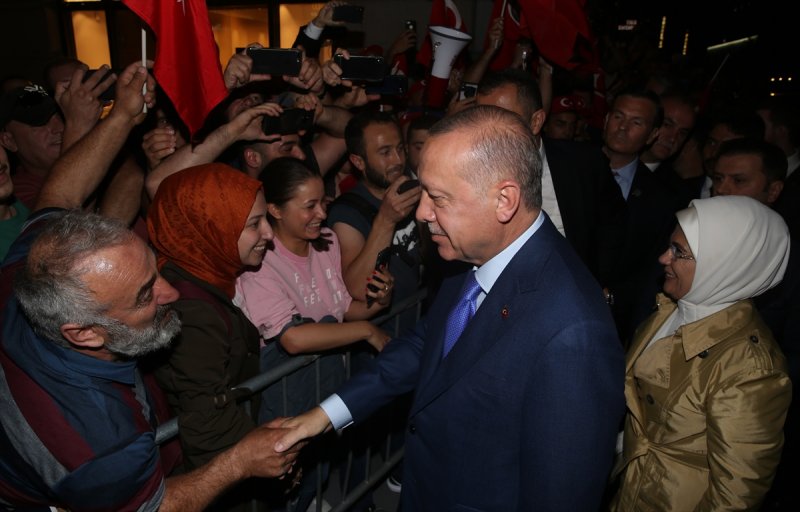 Cumhurbaşkanı Erdoğan'a ABD'de coşkulu karşılama