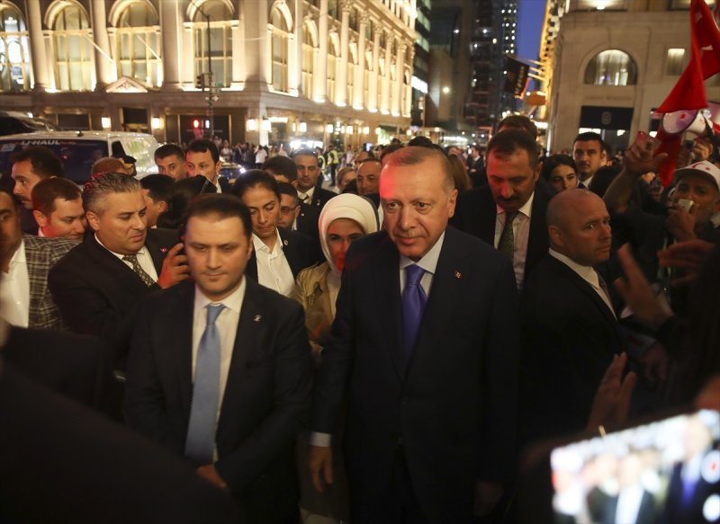 Cumhurbaşkanı Erdoğan'a ABD'de coşkulu karşılama