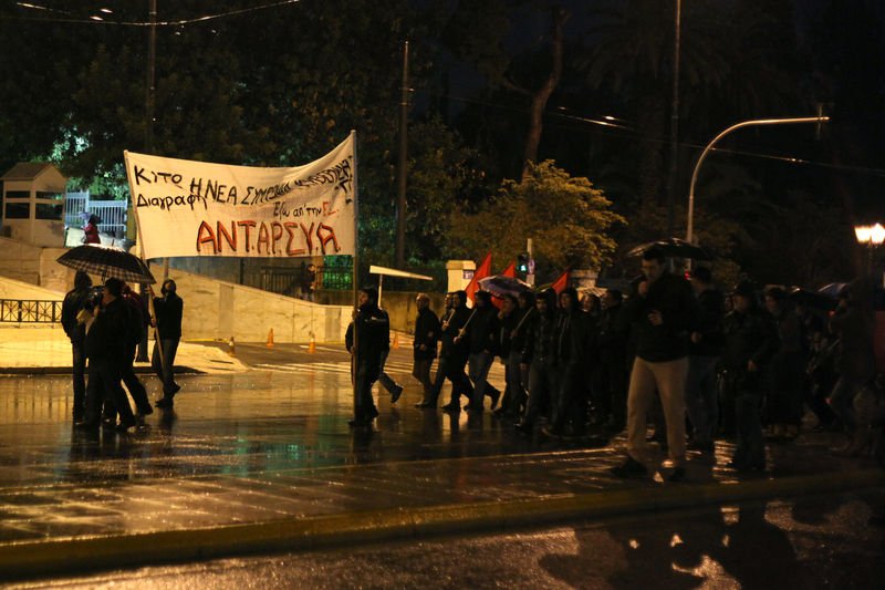 Yunanistan'da Çipras protestosu