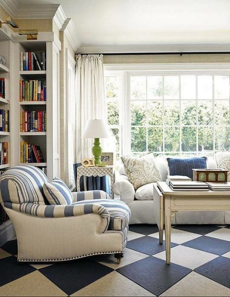 Dekorasyonda mavi ve beyaz uyumu 