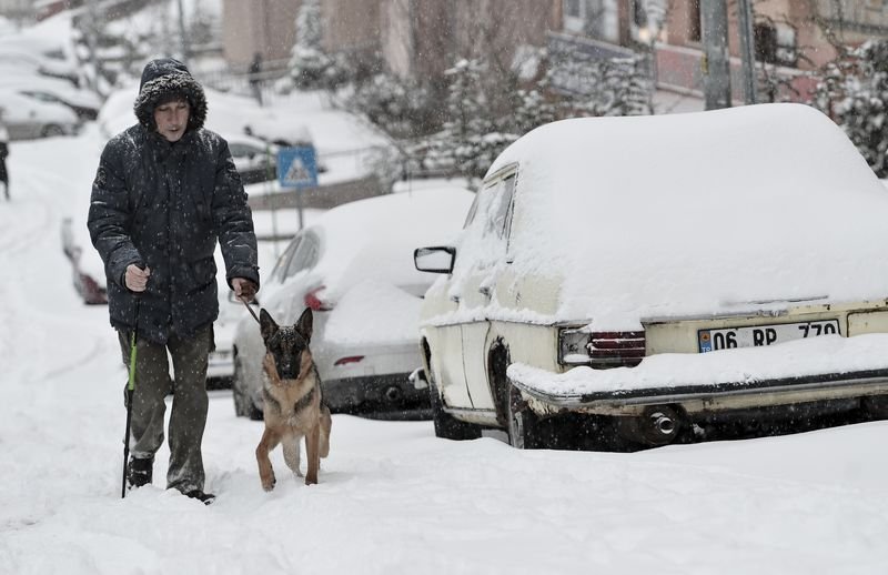Ankara'da yoğun kar yağışı 
