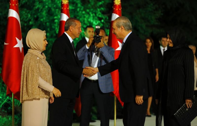 Cumhurbaşkanı Erdoğan'ın Köşk'teki ilk resepsiyonu