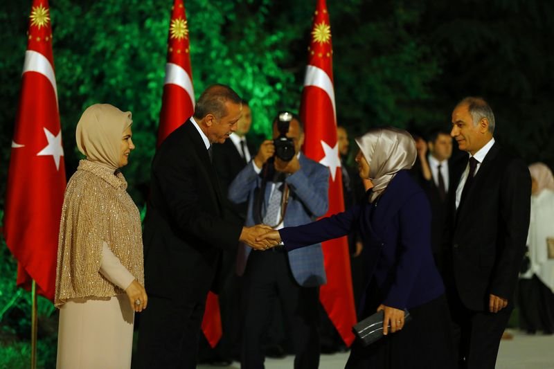 Cumhurbaşkanı Erdoğan'ın Köşk'teki ilk resepsiyonu