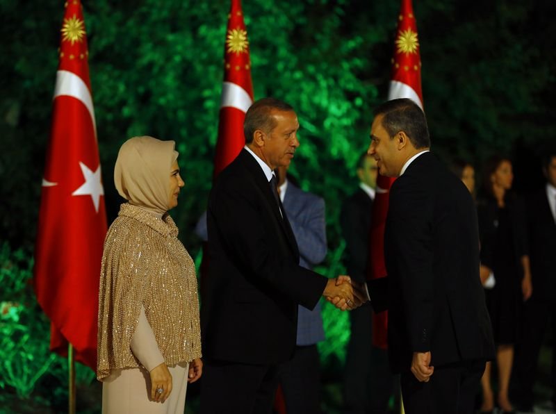 Cumhurbaşkanı Erdoğan'ın Köşk'teki ilk resepsiyonu