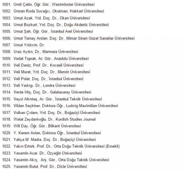 1100 akademisyen askeri polisi katliamla suçladı