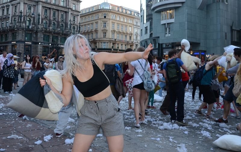 Avusturya'da yastık savaşı düzenlendi