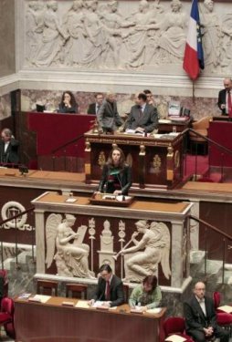 Soykırımı inkar yasasına deri ceketle geldi 