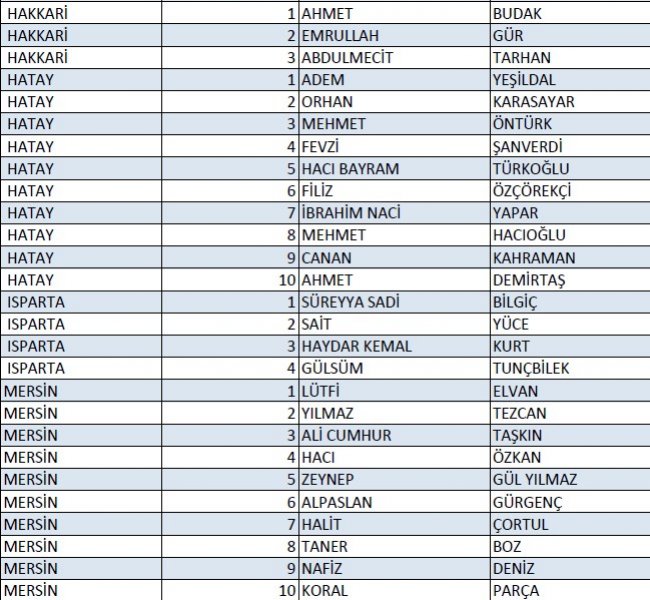 AK Parti'nin 1 Kasım milletvekili aday listesi