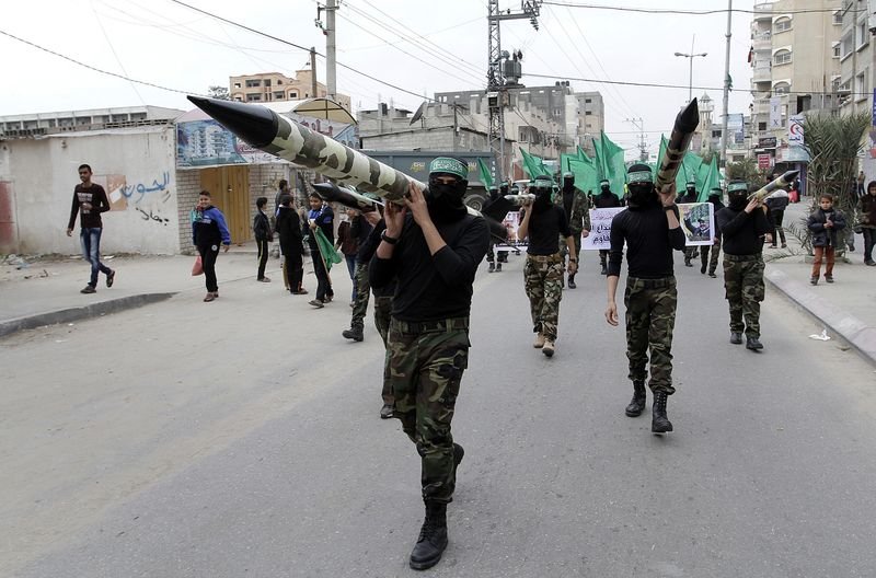 Hamas'ın kuruluşunun 27. yıl dönümü yürüyüşü