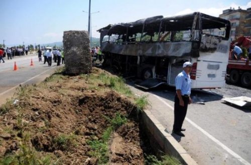 Giresun'da yolcu otobüsü yandı: 9 ölü 