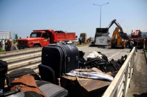 Giresun'da yolcu otobüsü yandı: 9 ölü 