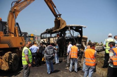 Giresun'da yolcu otobüsü yandı: 9 ölü 