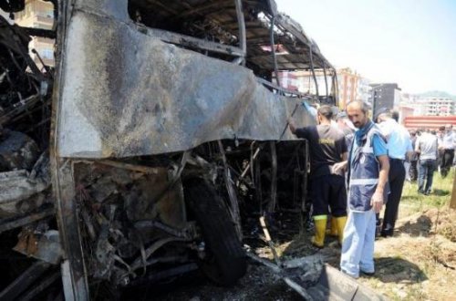 Giresun'da yolcu otobüsü yandı: 9 ölü 