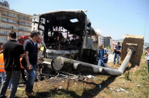 Giresun'da yolcu otobüsü yandı: 9 ölü 